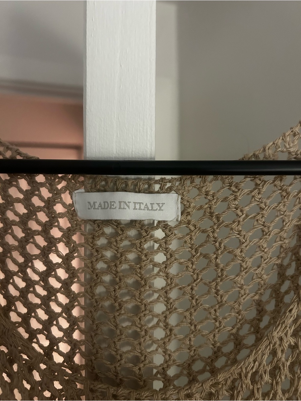Made in Italy Beige Knit Hem Tank Top - Picture 3 of 4
